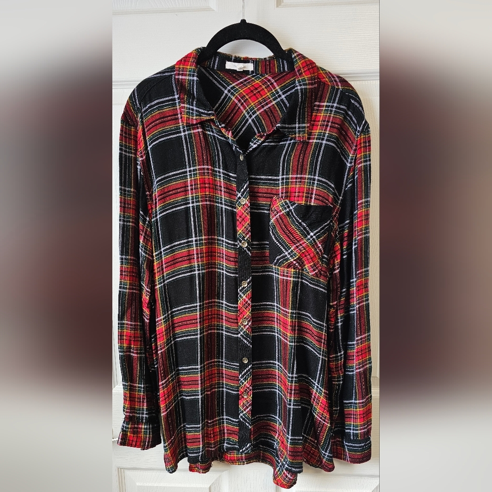 Plaid Button-Up Shirt